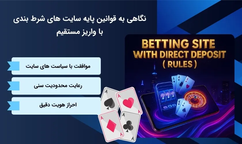 بررسی قوانین سایت شرط بندی با واریز مستقیم